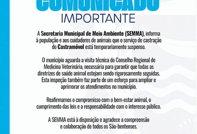 sao bento comunicado