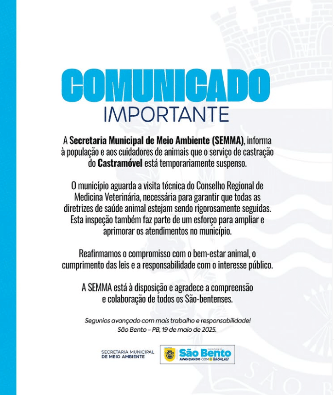 sao bento comunicado