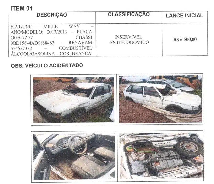 leilao sao bentinho carro