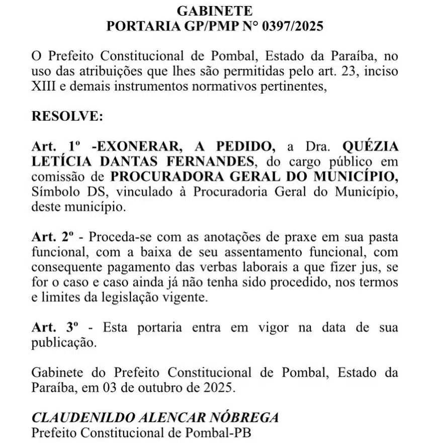 exoneraÇÃo