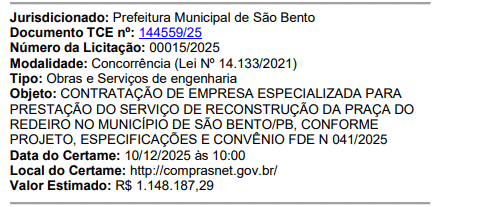 licitacao sao bento