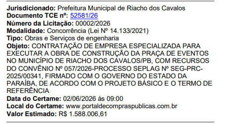 riacho praça eventos